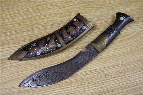 A collection of knives and Kukri longest 44cm